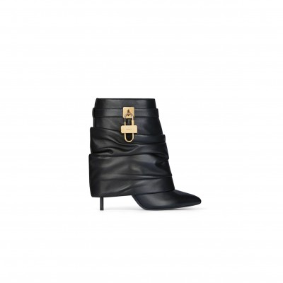 GIVENCHY SHARK LOCK STILETTO ANKLE BOOTS IN NAPPA LEATHER BE604RE2AF-001